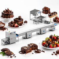 Machine d'enrobage automatique au chocolat SUS304, machine de recouvrement au chocolat commerciale pour ligne de production de biscuits et de gaufrettes