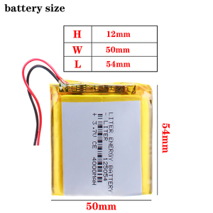 3.7V 4000mAh 125054 lithium polymer có thể sạc lại pin cho GPS ngân hàng điện Loa máy tính xách tay - Product Image 2