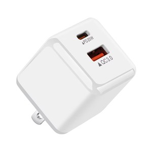 美国欧盟英国插头PD 20w <span class=keywords><strong>C</strong></span>型电源适配器QC3.0迷你快速充电智能手机<span class=keywords><strong>USB</strong></span> A + <span class=keywords><strong>C</strong></span>壁式充电器 - Product Image 1