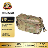 Pochette tactique horizontale en nylon 500D découpée au laser, système MOLLE, pour accessoires de gilet, outils utilitaires, EDC, pour équipement de chasse en extérieur