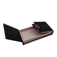 Boîte en papier à double porte avec couvercle magnétique personnalisé en gros, emballage cadeau cosmétique, emballage de cils à marque privée