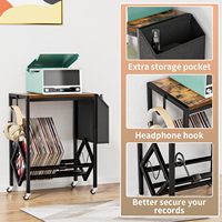 JH-Mech-Support de rangement pour disques vinyles à 2 niveaux, présentoir pour disques vinyles, 220 LP