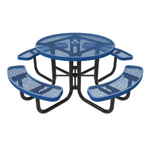 Conjunto de Mesa y Bancos de Comedor de Acero Moderno para Exteriores, Diseño Duradero para Restaurantes, Jardines, Patios y Áreas de <span class=keywords><strong>Picnic</strong></span> - Product Image 1
