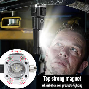 Lampe torche LED ABS étanche rechargeable par USB, marteau de sécurité, brise-vitre d'urgence, outil d'autodéfense, faisceau réglable - Product Image 5