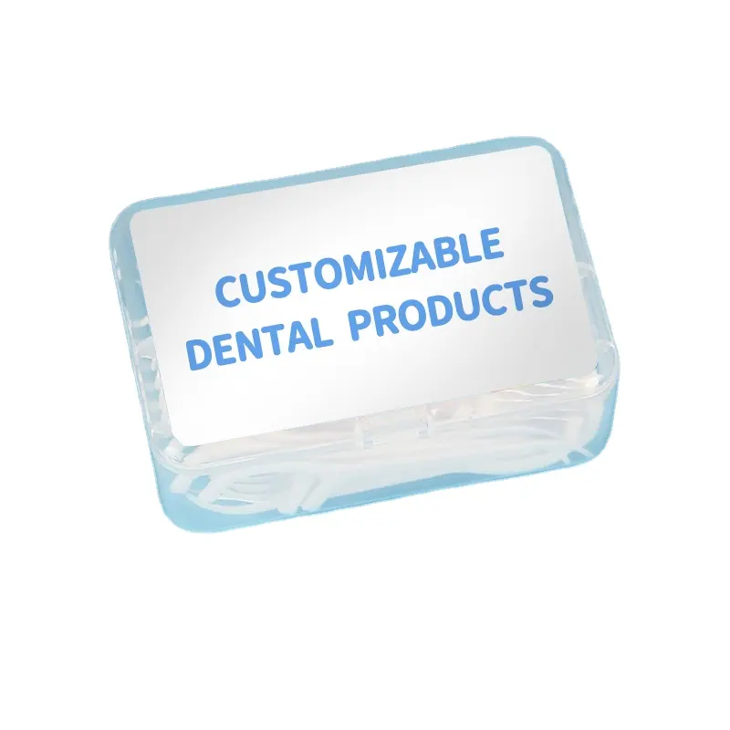 Logo kemasan kustom Tiongkok Flosser ganda Biodegradable kualitas tinggi Pick Floss gigi pembersih benang perawatan mulut