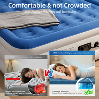Matelas gonflable double pliable, portable, épais et léger, avec pompe intégrée pour la chambre, la maison et le camping en plein air
