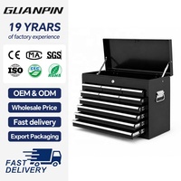Promotion : Boîte à outils métallique portable Guanpin avec serrure à charnière, pour garage et réparation automobile