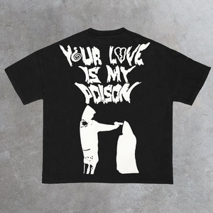 Chất Lượng Cao Chàng Trai T-Shirts Quá Khổ T-Shirts Cho Nam Giới Thời Trang Phố T Áo Sơ Mi Màn Hình In T-Shirt - Product Image 2