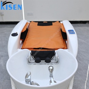 Cama de Spa para Cabeza de Diseño Moderno Kisen, Silla de Masaje Tailandesa Eléctrica con Lavabo de Cerámica, Color de Cuero Personalizado para Salón de Belleza - Product Image 5