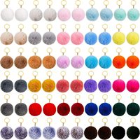 Vente en gros peluche fausse fourrure porte-clés boule 6cm pompon porte-clés pour sacs pendentif