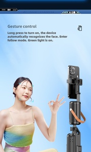 Support <span class=keywords><strong>de</strong></span> téléphone intelligent avec double éclairage LED, suivi automatique du visage par IA, rotation à 360°, stabilisateur gimbal intelligent pour diffusion en direct, vlog et photographie <span class=keywords><strong>de</strong></span> rue - Product Image 3