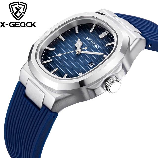 Business Luxury Men's Quartz Watch Alloy Case Silicone Strap Youth Style Luminous Waterproof Fashionable Watch