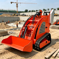 Mini-chargeuse sur chenilles en caoutchouc de petite taille, équipée d'un moteur à essence Runtong fiable, capacité de levage de 200 kg pour les travaux agricoles et de construction