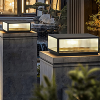 Lampu Luar Ruangan Tahan Air Stainless Steel Kaca 3000K LED untuk Lanskap Jalan, Pagar Depan, Taman, Lampu Luar Ruangan