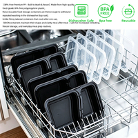 Boîtes en plastique PP de 36 oz de qualité alimentaire, boîtes en plastique personnalisées rectangulaires pour emporter, utilisables au micro-ondes - pour nouilles, sandwichs, salades, sucres