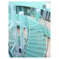 Escalier en spirale en verre Prima, escalier circulaire, escalier en arc en acier inoxydable, escalier intérieur personnalisé, marche en métal en fer