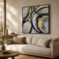 Peinture à l'huile Art Déco 100% faite à la main sur toile de coton 450 GSM avec cadre inclus, taille personnalisée pour usage domestique et commercial