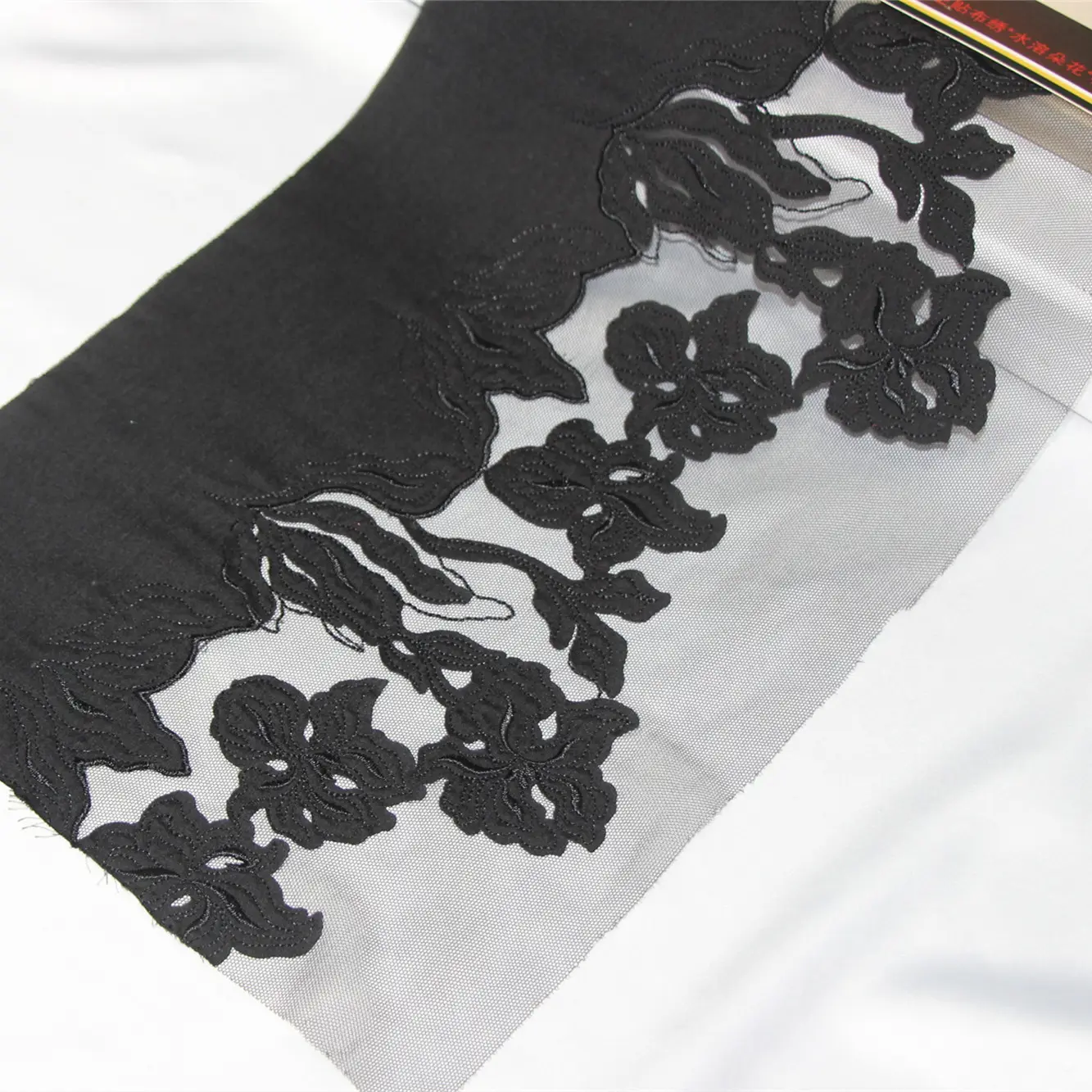 ผ้าลูกไม้ทูลสีดำสำหรับผู้หญิง,ผ้าตัดเย็บด้วยเลเซอร์สำหรับตัดเป็นผ้าบางปักลายลูกไม้ดีไซน์ใหม่ปี2022