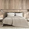 Quilt Set Queen Size <strong>Beige</strong> Reversible Coverlet Soft Microfiber Lightweight All-Season <strong>Bedspread</strong> - Product Image 2