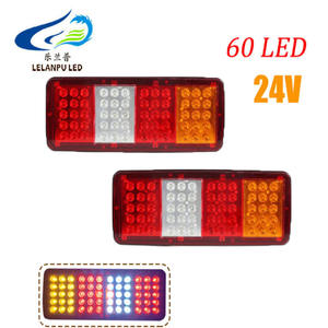 Lelanpu camion <span class=keywords><strong>remorque</strong></span> <span class=keywords><strong>feu</strong></span> arrière 60Leds 12V 24V lampe blanc rouge jaune Led 10W clignotant frein lumière <span class=keywords><strong>de</strong></span> secours - Product Image 1