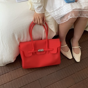 Sac fourre-tout transparent en gelée avec poignée, vente directe usine, élégant, grande capacité, pour femme, idéal pour l'été et les voyages - Product Image 3