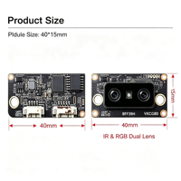 Módulo de Reconocimiento Facial y de Venas de la Palma de la Mano BFP39H, Binocular Biométrico Dual, Detección en Vivo, UART, USB, Control de Acceso Inteligente con Pantalla LCD