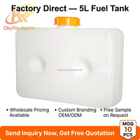 Réservoir de carburant transparent OkyRie DFT 5L avec contrôle du niveau de carburant en temps réel, empêche l'arrêt du chauffage en cas de manque de carburant