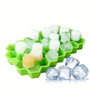 Moldes de silicona para cubitos de hielo sin BPA con tapa, en forma de panal, para cubitos de hielo cuadrados - Product Image 2