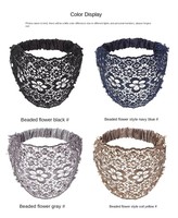 Nouveau Bandeau Floral Tressé Élastique Respirant avec Dentelle Creuse et Fausses Perles pour Chignon ou Coiffure Femme