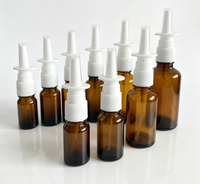 Flacon pulvérisateur nasal en verre transparent de 5 ml, 10 ml, 20 ml, 30 ml avec pompe nasale blanche, flacon vide en verre pour l'emballage de liquides nasaux médicaux