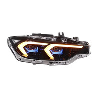 Pour BMW 320i 328i 330i F30 F35 2012-2018 : Ensemble de phares LED avec 4 feux de croisement, 8 feux de route, projecteur bicolore et DRL amélioré