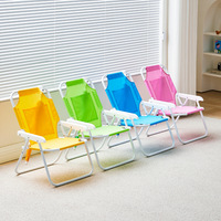 Chaise pliante portable moderne en aluminium pour enfants avec dossier, idéale pour la plage et le camping