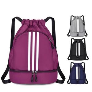 Promotional Waterproof Colorful Custom Logo <b>Drawstring</b> <b>Backpack</b> Zipper Pocket Features-Unisex Polyester Sport Gym <b>Drawstring</b> Bag - Product Image 1