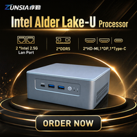 Mini PC NUC con 2 Puertos Ethernet, Intel 12.ª Gen. Core I5 12450H, 2*DDR5 8GB + 256GB, 4*USB, RS232, 2*HD DP, Tipo-C, Win11