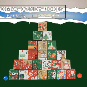 Calendrier de l'Avent de Noël en forme de dessin animé, 24 petites boîtes cadeaux en papier, DIY, sapin de Noël empilable, boîte surprise compte à rebours - Product Image 2