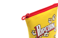 Trousse à crayons design Popcorn mignon en toile premium grande capacité avec fermeture éclair, pochette à crayons verticale pour cadeaux promotionnels