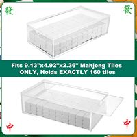 Boîte de présentation en acrylique pour mahjong avec couvercle coulissant transparent, boîte de rangement en acrylique vide pour mahjong pour ranger les tuiles de mahjong
