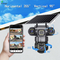 Cámara PTZ Hienergy Group V380 de 9MP con 3 Lentes, Solar, Inalámbrica, WiFi, Audio Bidireccional, Seguimiento Automático, Tarjeta SIM 4G, IP66 Impermeable, CCTV