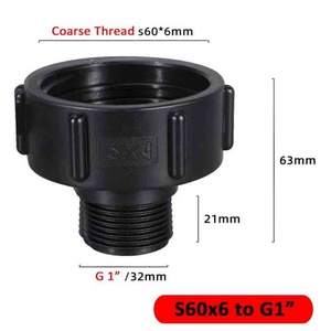 Adaptateur de vidange de réservoir d'eau en laiton S60 X 6 vers G1" pour outils de jardin, convertisseur d'eau de pluie IBC, antirouille, durable - Product Image 3