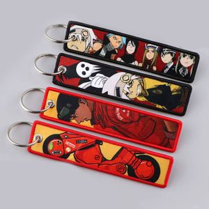 <b>Personalized</b> Keychain Double Sided Embroidery Label Anime Logo Namel Tag Embroidery Keychain Custom Anime Embroidered KeyChain - Product Image 3