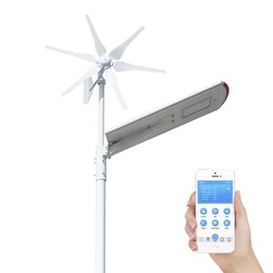 Lampe solaire hybride éolienne LED et turbine 30W, étanche IP65, avec détecteur de mouvement pour extérieur - Product Image 1