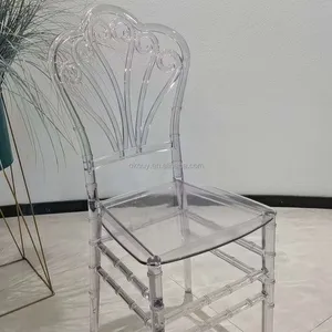 Toptan otel mobilya açık kapalı Tiffany şeffaf akrilik kristal temizle Chiavari sandalyeler düğün ziyafet olay için