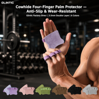 Poignées de traction pour la gym en cuir de vachette 3,5 mm double couche, protection antidérapante quatre doigts, résistantes à l'usure, fitness unisexe, vente en gros