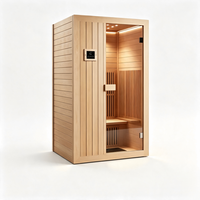 Sauna infrarouge en bois très populaire pour la maison, 1000x1000x2000mm, avec verre trempé, pour spa domestique