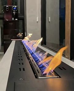 Chimenea inteligente de Interior de gama alta personalizada, inserto de llama Real de acero moderno, Metal alimentado con Alcohol para Villa, hogar, sala de estar - Product Image 2