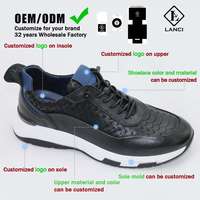 LANCI Baskets Fabricants pour chaussures personnalisées avec logo OEM Baskets de luxe pour hommes avec motifs en cuir véritable