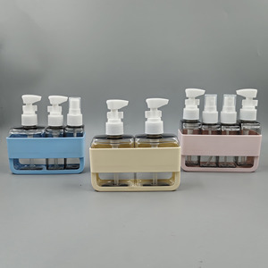 Set di <span class=keywords><strong>flaconi</strong></span> da viaggio ricaricabili in plastica 4 in 1 per donna, set di <span class=keywords><strong>flaconi</strong></span> da viaggio a prova di perdite per shampoo, lozioni e liquidi in <span class=keywords><strong>aereo</strong></span> - Product Image 4