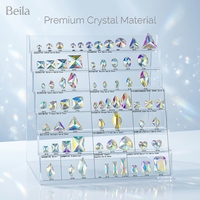 Strass en verre à coudre de qualité supérieure Crystal Ace autrichien, forme ovale Crystal AB, pour robes de luxe