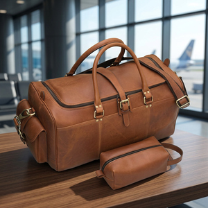 High-Demand B S International Vintage Handmade Genuine Buffalo Cow Leather Tassel Zipper Portable Lightweight Durable Travel - Product Image 1
