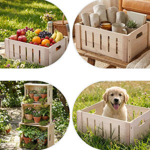 Caisses en bois rustiques décoratives avec poignées, grandes et petites, style ferme, pour décorations de mariage, d'anniversaire et de maison - Product Image 4